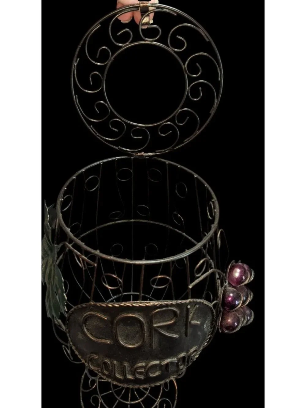 Rustic Farmhouse Wine Lover Metal Cork Collector Decorative Wine Glass Cork Hold